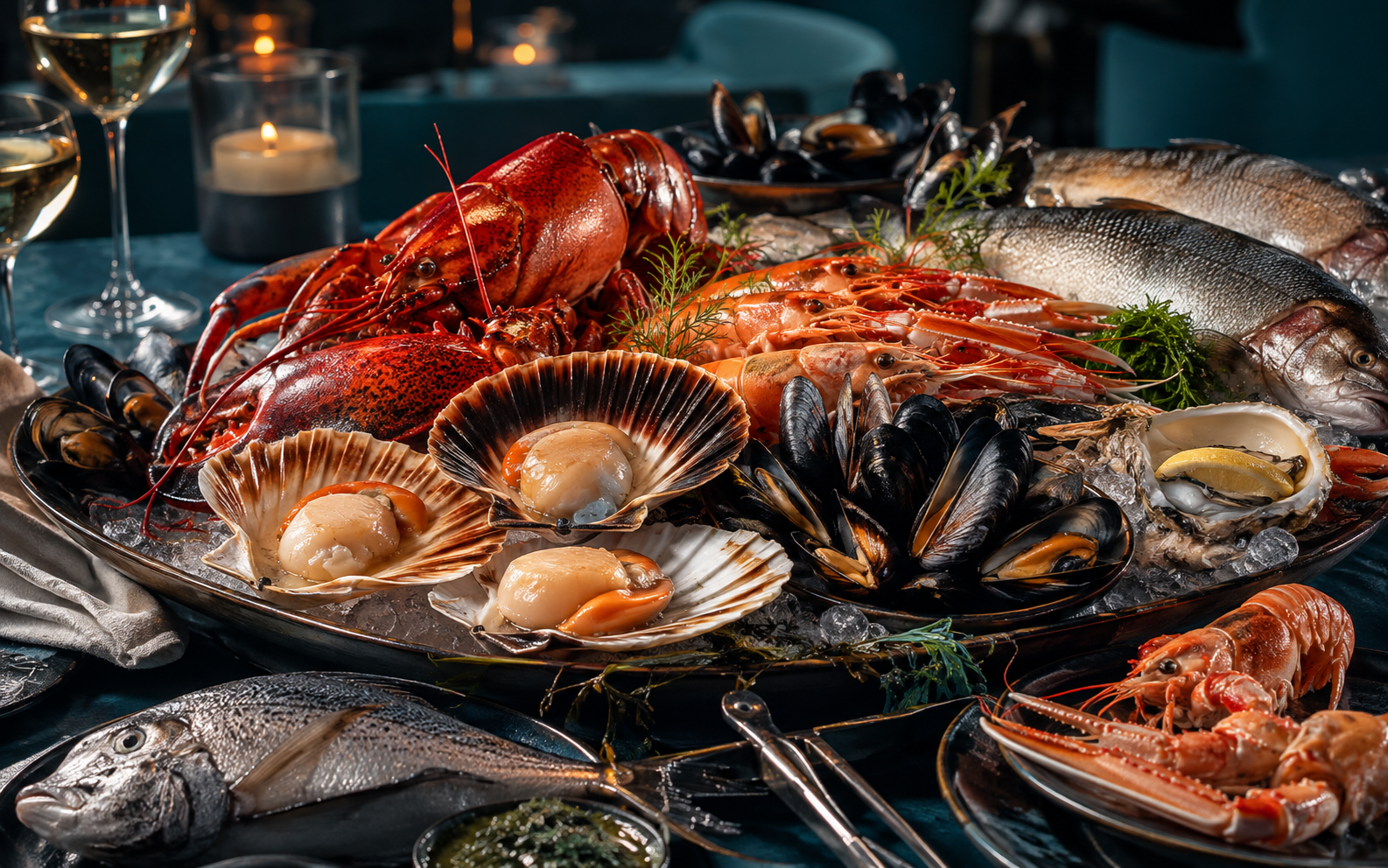 Premium seafood selection on ice